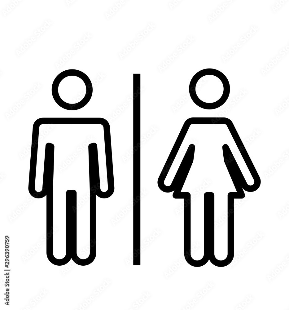Man and woman line icon flat vector illustration Man and woman line icon flat vector illustration