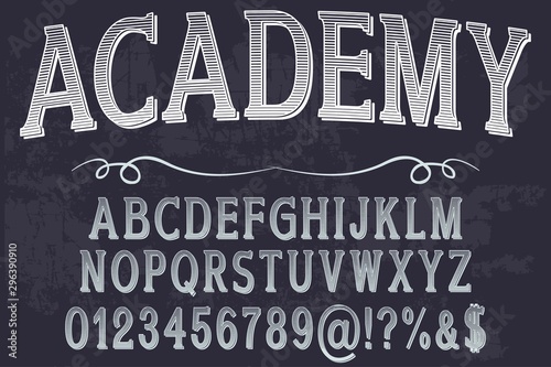 academy bar font typeface vector design