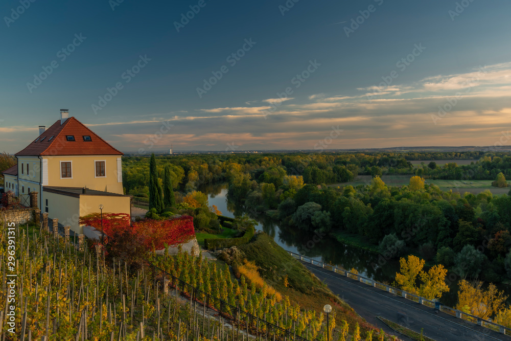 Old house with wineyard in evening in autumn nice color day in Melnik town Old house with wineyard in evening in autumn nice color day in Melnik town