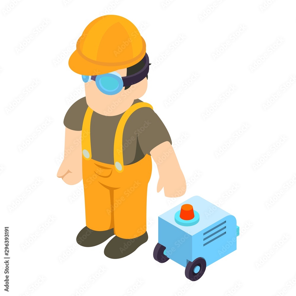 Worker tool icon. Isometric illustration of worker tool vector icon for web