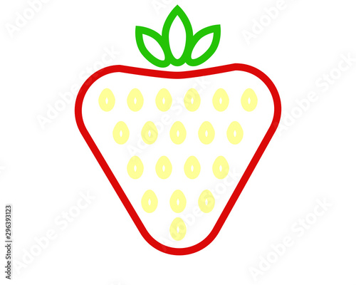 vector with simple drawing, strawberry shaped