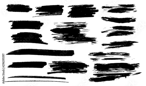 Brush strokes templates, vector grunge paintbrush set