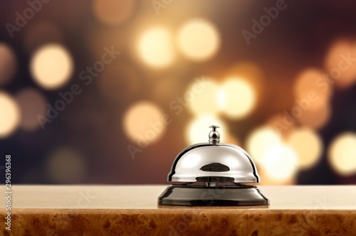 Vintage hotel reception service desk bell.