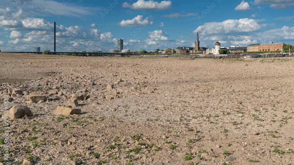 Drought in Germany, low water on Rhine river Drought in Germany, low water on Rhine river