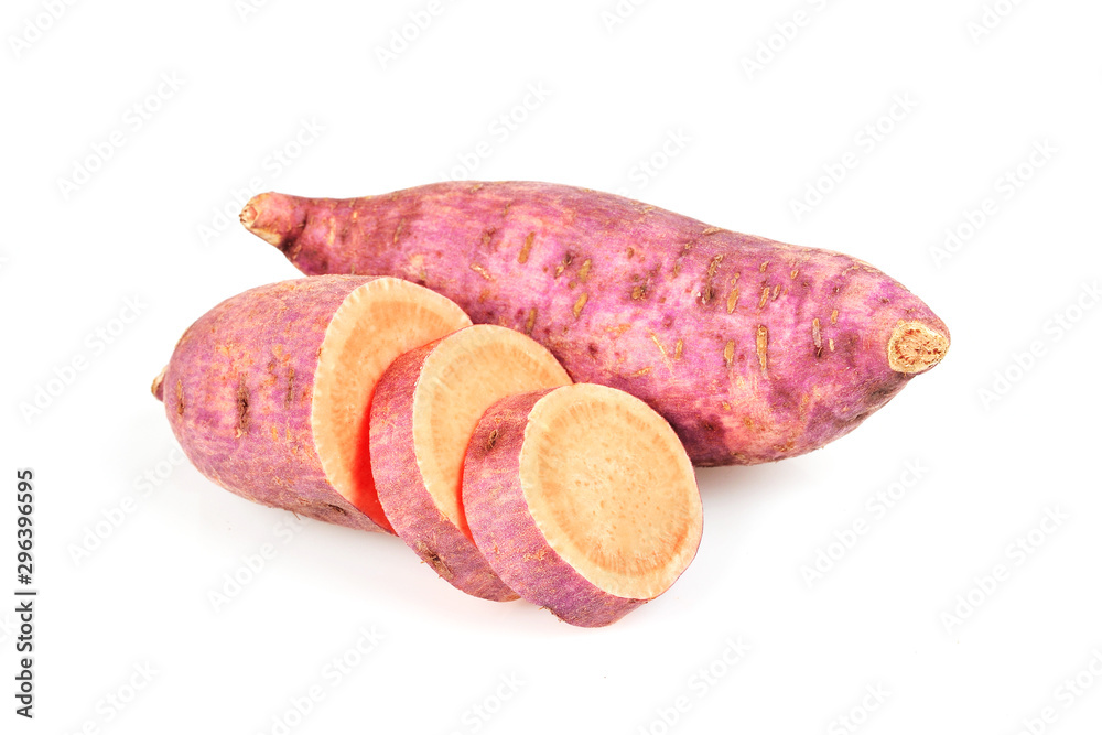 japanese sweet potato on white