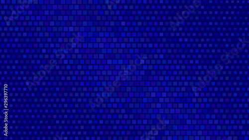 Abstract halftone gradient background of small squares, in blue colors