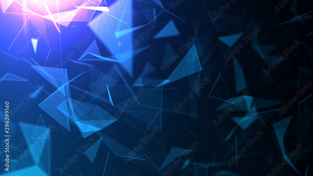 Abstract background motion transformation of empty copy space with plexus pattern of future innovation technology digital business concept with line network for decentralize communication connection