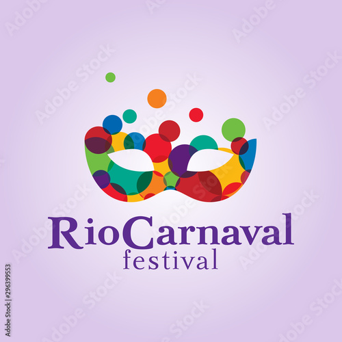 Rio carnaval logo. Carnival festival. Foam party