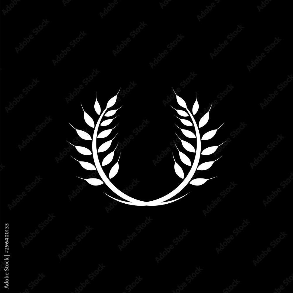 Wheat icon flat illustration for graphic and web design isolated on black background Wheat icon flat illustration for graphic and web design isolated on black background