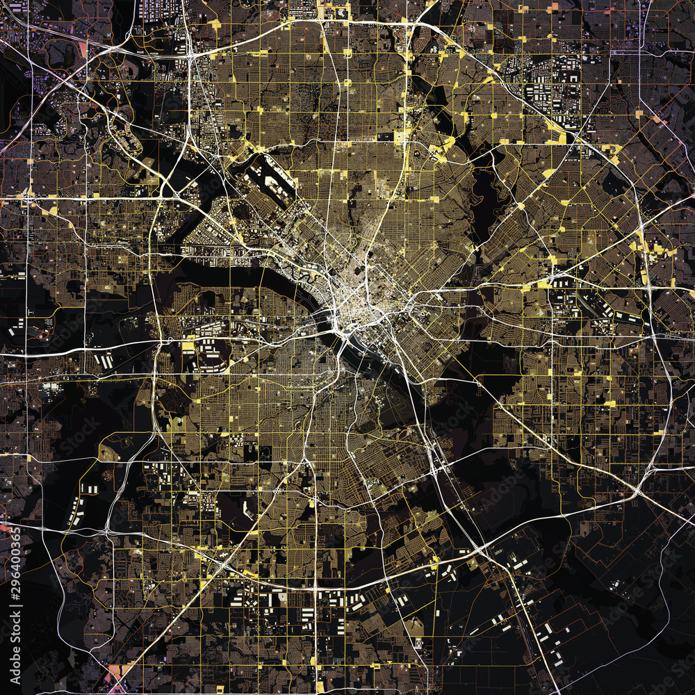 Map Dallas city. Texas