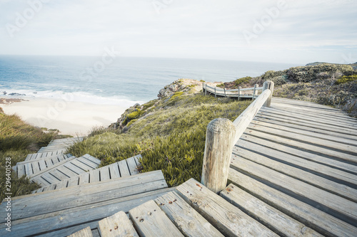 Cape Peninsula Wooden Walkway stairs down to dias beach