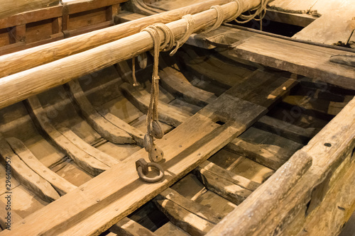 Canvas Print an old wooden boat of the eighteenth century