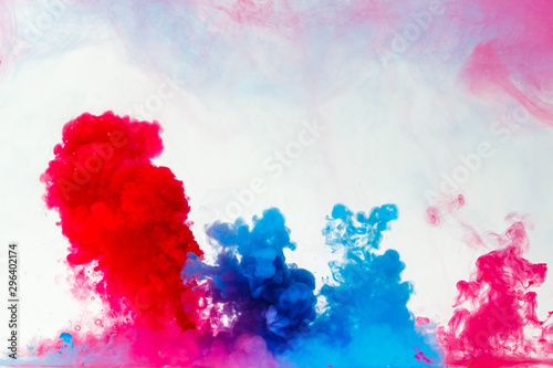 wallpaper of colorful red and blue clouds on a white backgroud