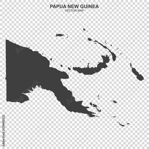 Photo political map of Papua New Guinea isolated on transparent background