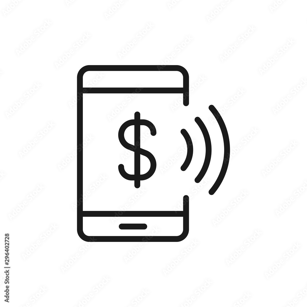 nfc payment - minimal line web icon. simple vector illustration. concept for infographic, website or app. nfc payment - minimal line web icon. simple vector illustration. concept for infographic, website or app.