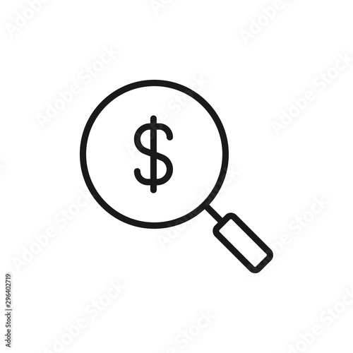 payment search - minimal line web icon. simple vector illustration. concept for infographic, website or app.