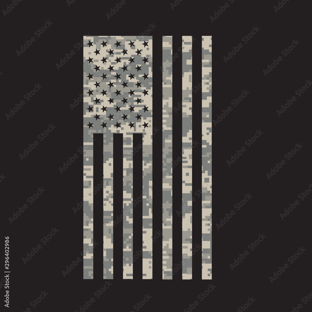 American Flag Army Digicam Camo Military Camouflage Silhouette USA ...