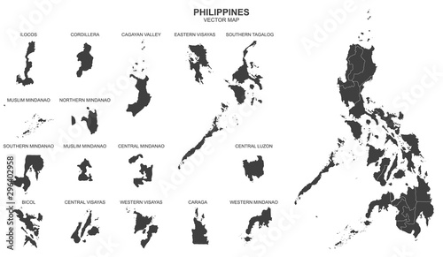 political map of Philippines isolated on white background