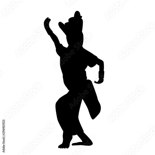 Simple Vector Hand Draw Silhouette of Young Girl Traditional West Java, Sunda Indonesia