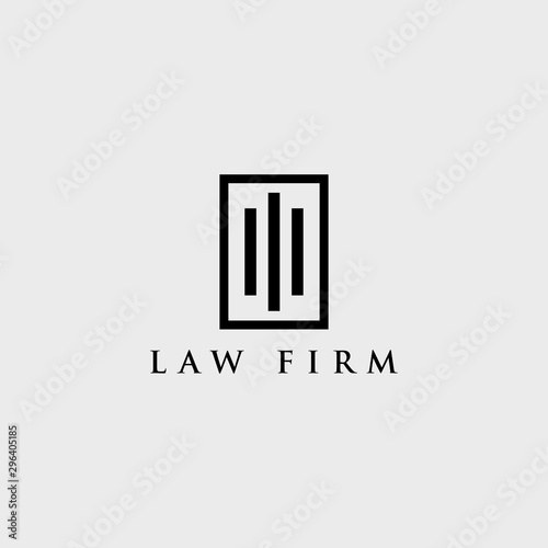 Law firm line trend logo icon vector design.