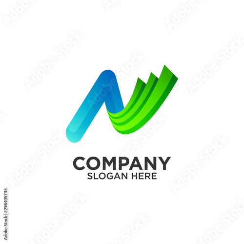 letter N and money logo design