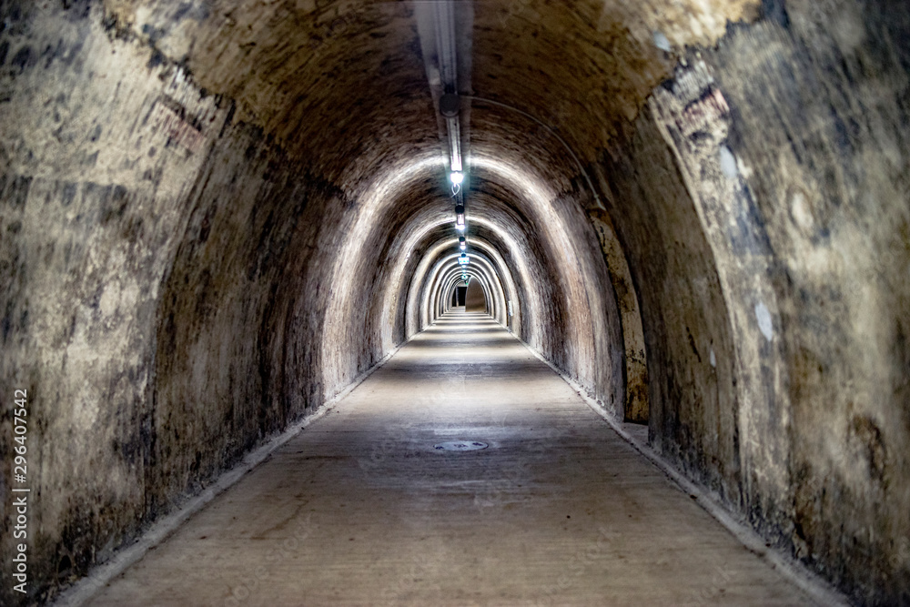 Abandoned tunnel, 2 world war, architecture, minimalism