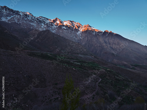 Sunrise in High Atlas mountain valley of Tacheddirt