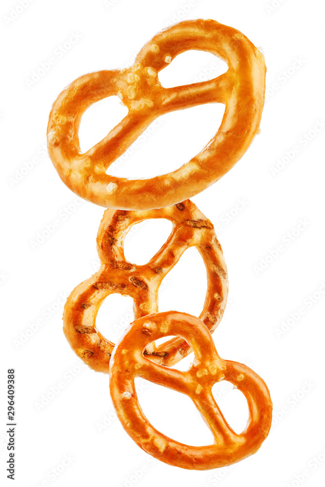 Pretzel with salt on a white isolated background Pretzel with salt on a white isolated background