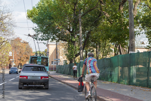 Wallpaper Mural Cyclist rides on the highway on a bicycle Torontodigital.ca