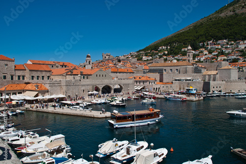Dubrovnik, Croatia: View of the Old Port. Dubrovnik is a Croatian city on the Adriatic Sea. It is one of the most prominent tourist destinations in the Mediterranean Sea © Olaf