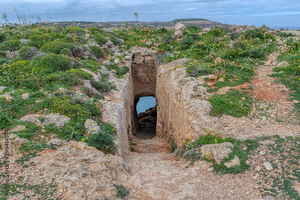 Tal-Mixta Cave on Gozo, Malta