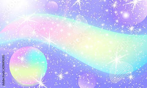 Fairy background. Unicorn pattern.