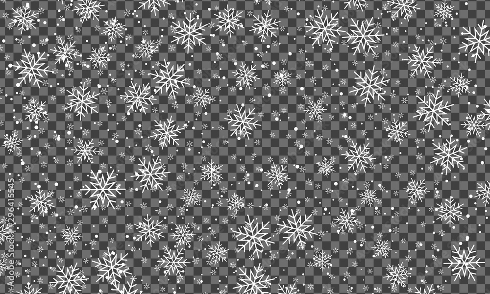 Falling snow background. Vector illustration