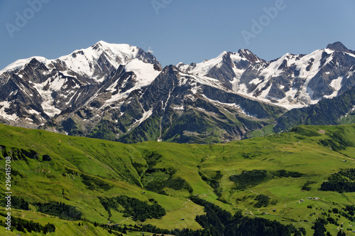 Vue du Mont Blanc depuis les Saisies, Savoie, France