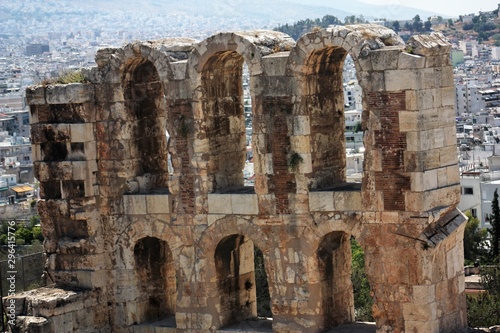 Herodion, ancient Greek theater under the Acropolis/ Athens, cradle of democracy and world theater photo