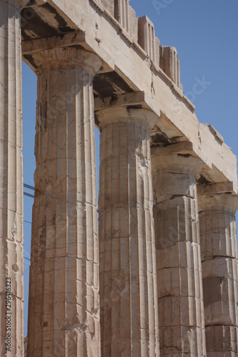 Parthenon columns: Spectacular ancient Greek Architecture in Acropolis/ Athens, the cradle of world theater