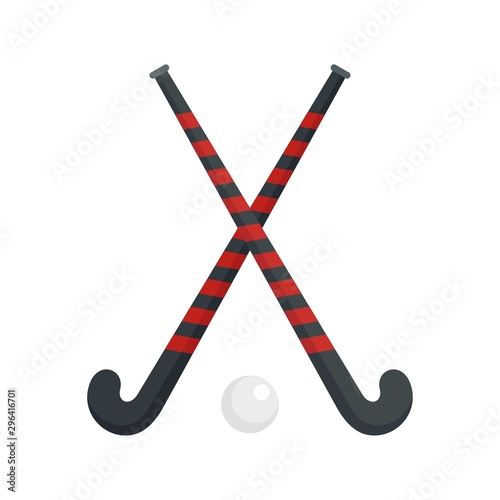 Field hockey crossed sticks icon. Flat illustration of field hockey crossed sticks vector icon for web design