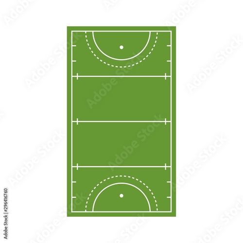Field hockey arena icon. Flat illustration of field hockey arena vector icon for web design