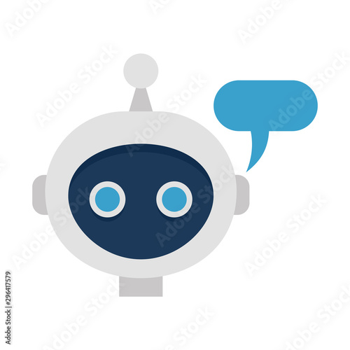 Mobile chatbot icon. Flat illustration of mobile chatbot vector icon for web design