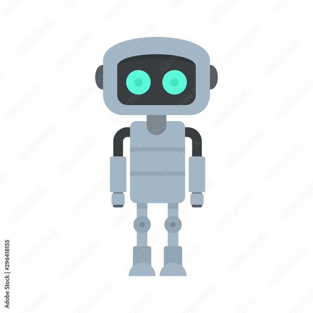 Steel robot icon. Flat illustration of steel robot vector icon for web  design vector de Stock | Adobe Stock