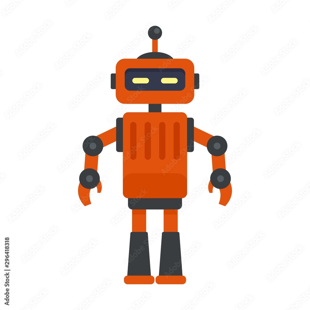 Mechanic robot icon. Flat illustration of mechanic robot vector icon for  web design vector de Stock | Adobe Stock