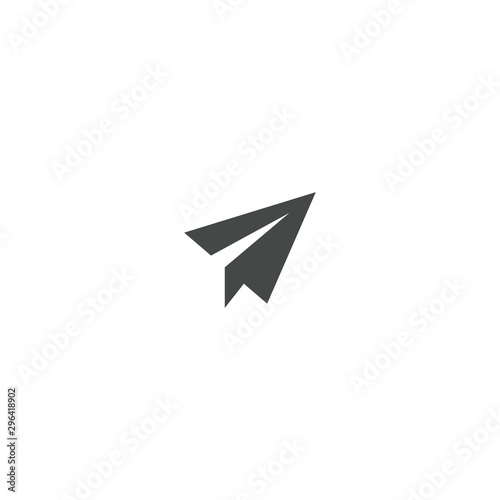 Paper plane icon, send message on email isolated flat icon, illustration on white background.