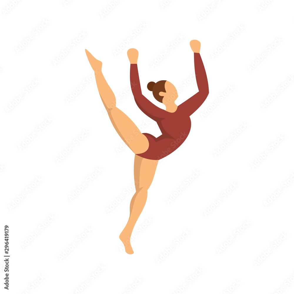 Young gymnastic girl icon. Flat illustration of young gymnastic girl vector icon for web design Young gymnastic girl icon. Flat illustration of young gymnastic girl vector icon for web design