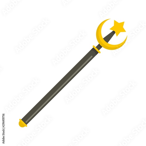 Star moon crook icon. Flat illustration of star moon crook vector icon for web design