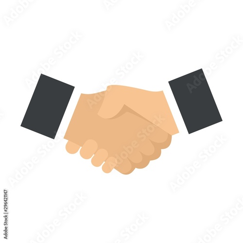 Business handshake icon. Flat illustration of business handshake vector icon for web design