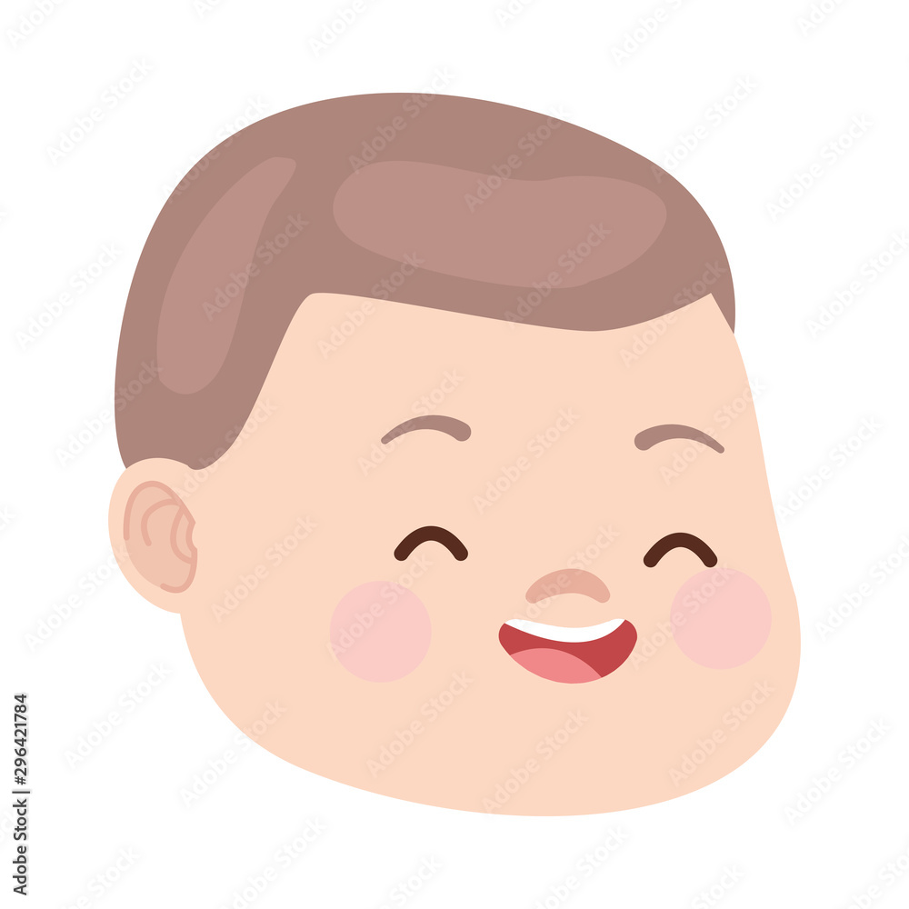 cartoon happy boy face icon, flat design cartoon happy boy face icon, flat design