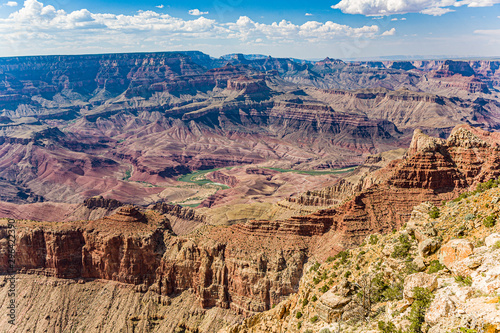 view into the grand canyon with river colorado