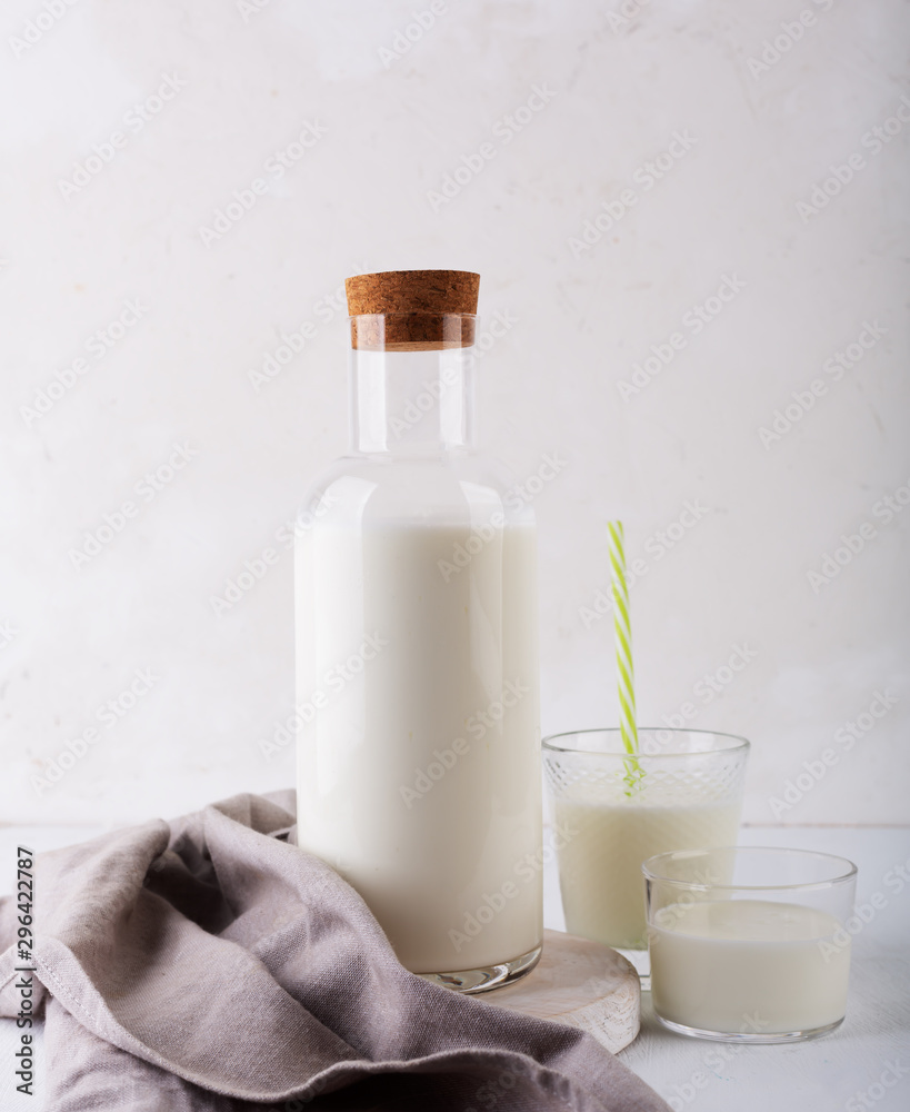 Kefir drink with on the white background