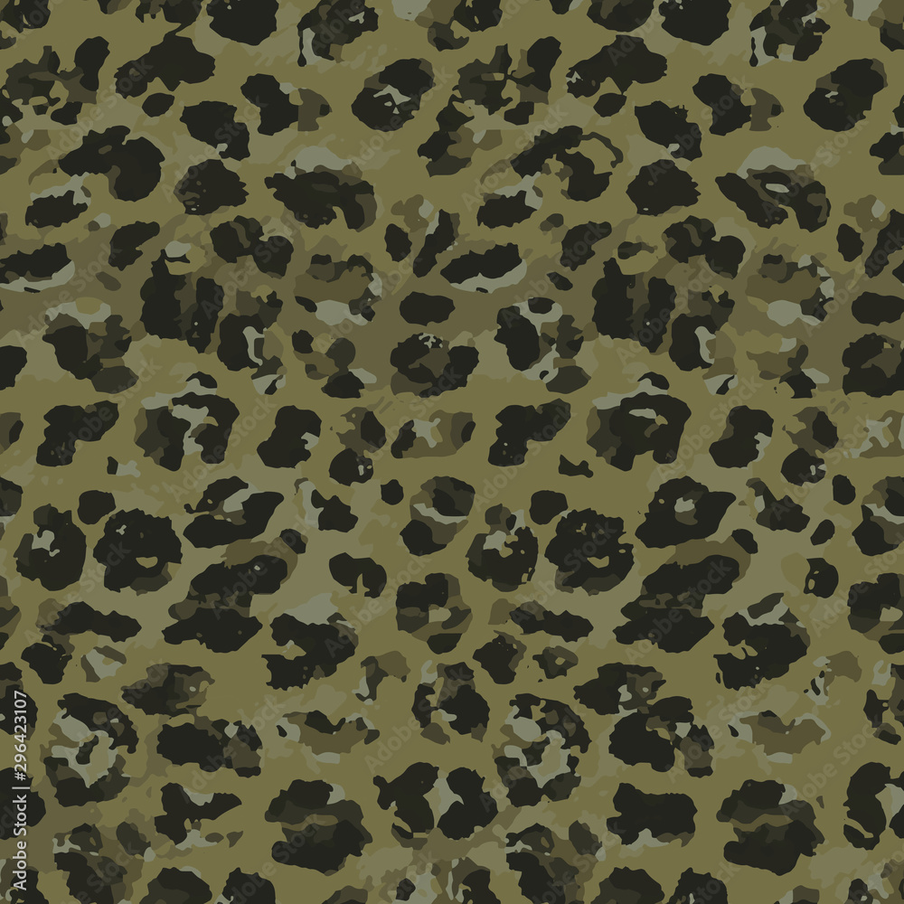 Fototapeta premium Full seamless leopard cheetah animal skin pattern. Design for textile fabric printing. Suitable for fashion use.