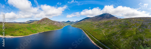 aerial panoramic view of sunset reservoir in mourne mountain area ,Northern Ireland © M-image